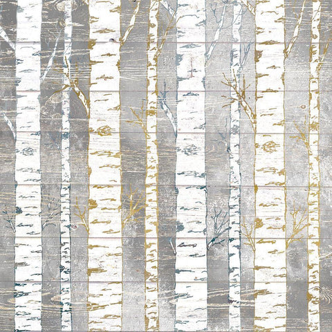 In The Birches Gold Ornate Wood Framed Art Print with Double Matting by Kimberly, Allen
