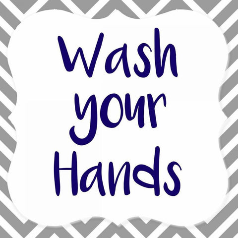 Wash Your Hands Black Ornate Wood Framed Art Print with Double Matting by Allen, Kimberly