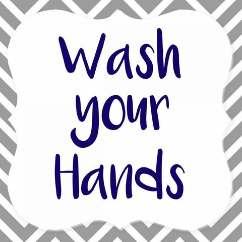 Wash Your Hands White Modern Wood Framed Art Print by Allen, Kimberly