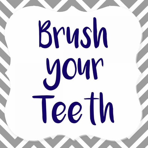 Brush Your Teeth Black Ornate Wood Framed Art Print with Double Matting by Allen, Kimberly
