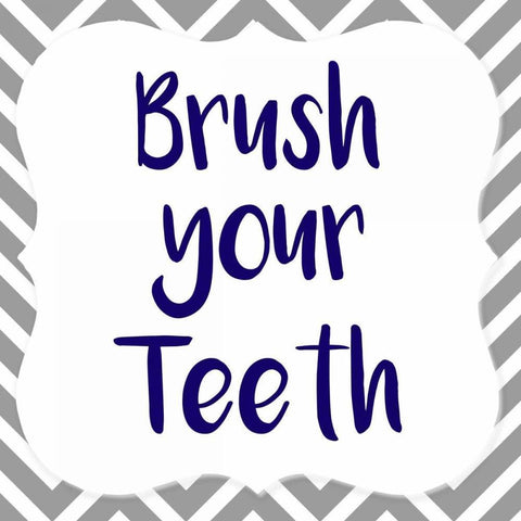 Brush Your Teeth Black Modern Wood Framed Art Print by Allen, Kimberly