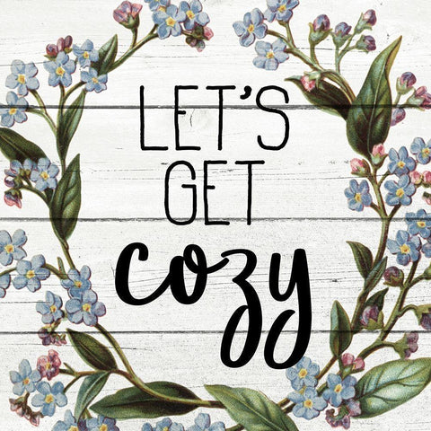 Lets Get Cozy Black Modern Wood Framed Art Print with Double Matting by Kimberly, Allen