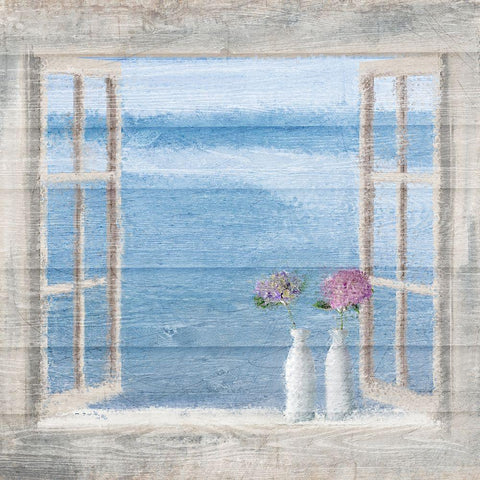 Ocean View Black Ornate Wood Framed Art Print with Double Matting by Kimberly, Allen