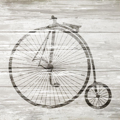 Vintage Bike White Modern Wood Framed Art Print with Double Matting by Kimberly, Allen