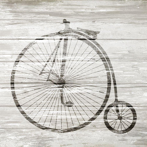 Vintage Bike White Modern Wood Framed Art Print by Kimberly, Allen