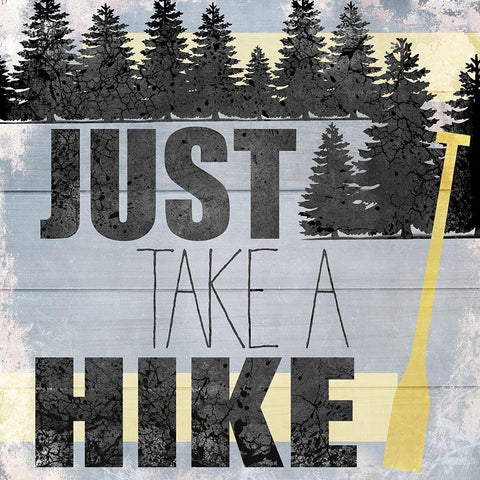 Just take a Hike Black Modern Wood Framed Art Print with Double Matting by Kimberly, Allen
