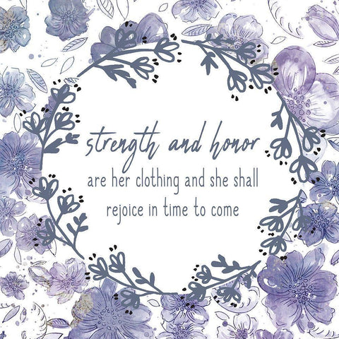 Strength and Honor Black Modern Wood Framed Art Print by Kimberly, Allen