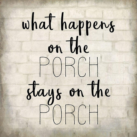 Stays on the Porch White Modern Wood Framed Art Print with Double Matting by Kimberly, Allen