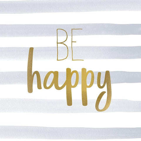 Be Happy 1 Black Ornate Wood Framed Art Print with Double Matting by Kimberly, Allen