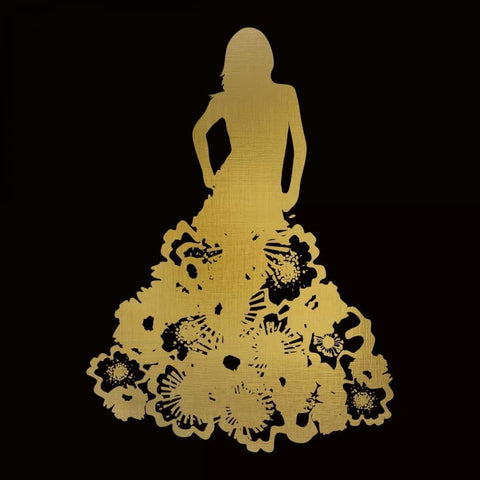 Fashion Silhouhette 1 Gold Ornate Wood Framed Art Print with Double Matting by Allen, Kimberly