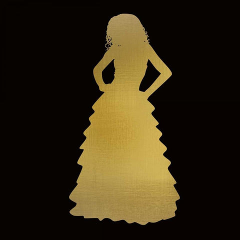 Fashion Silhouette 2 Gold Ornate Wood Framed Art Print with Double Matting by Allen, Kimberly