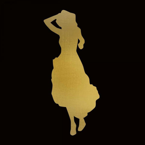 Fashion Silhouette 4 Gold Ornate Wood Framed Art Print with Double Matting by Allen, Kimberly