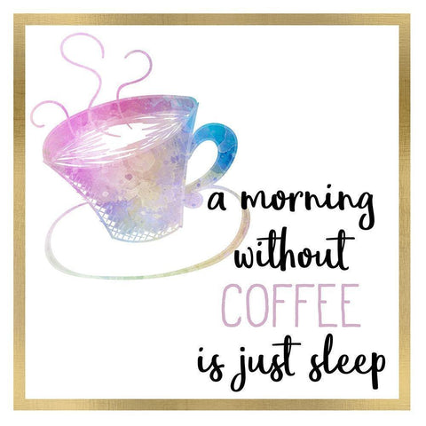 Just Coffee 2 Black Modern Wood Framed Art Print with Double Matting by Kimberly, Allen