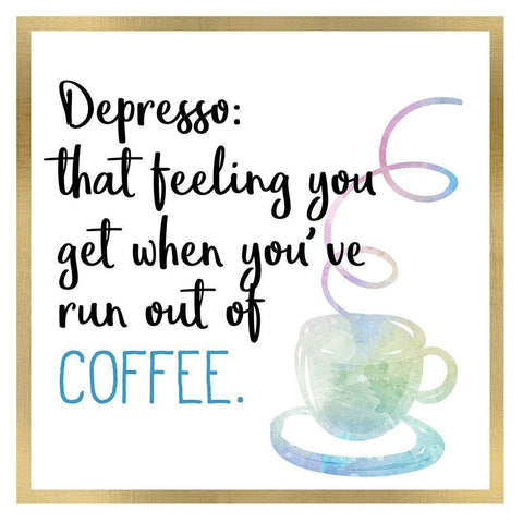 Just Coffee 7 White Modern Wood Framed Art Print with Double Matting by Kimberly, Allen
