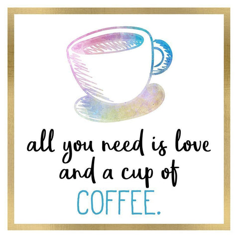 Just Coffee 9 White Modern Wood Framed Art Print with Double Matting by Kimberly, Allen