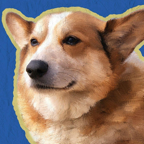 Corgi 2 Gold Ornate Wood Framed Art Print with Double Matting by Kimberly, Allen