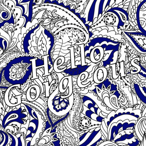 Hello Gorgeous White Modern Wood Framed Art Print with Double Matting by Allen, Kimberly