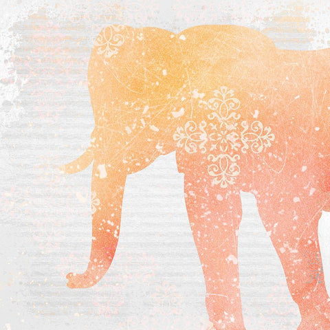Elephant Dreams 3 White Modern Wood Framed Art Print with Double Matting by Kimberly, Allen