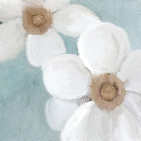 Blue Floral 2 Gold Ornate Wood Framed Art Print with Double Matting by Kimberly, Allen