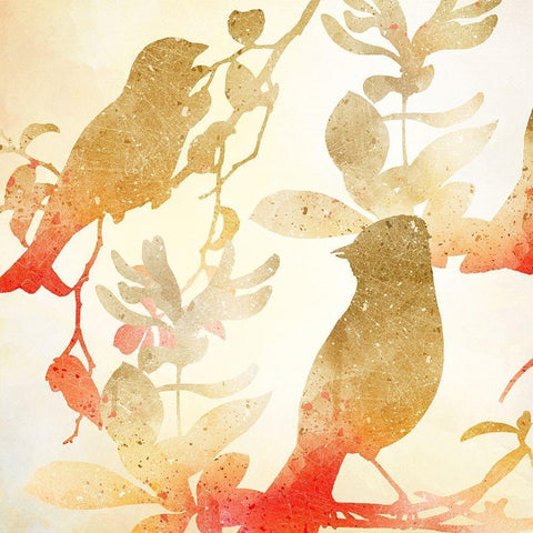 Colorful Birds 1 Black Modern Wood Framed Art Print by Kimberly, Allen