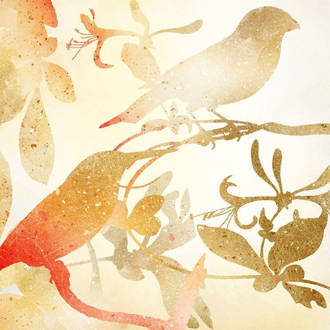 Colorful Birds 2 Gold Ornate Wood Framed Art Print with Double Matting by Kimberly, Allen