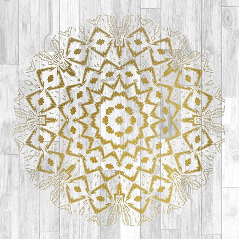 Wood Tile 1 White Modern Wood Framed Art Print with Double Matting by Kimberly, Allen