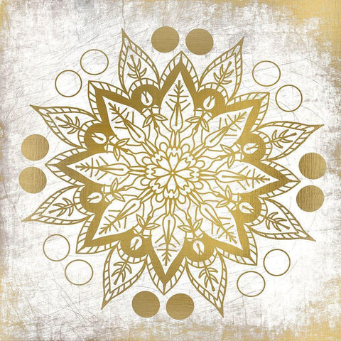Gold Mandala 3 Gold Ornate Wood Framed Art Print with Double Matting by Kimberly, Allen