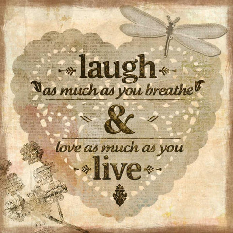 Laugh Black Modern Wood Framed Art Print with Double Matting by Allen, Kimberly