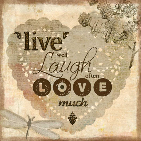 Live Well White Modern Wood Framed Art Print with Double Matting by Allen, Kimberly