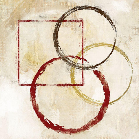 Circles and Squares 1 Gold Ornate Wood Framed Art Print with Double Matting by Allen, Kimberly