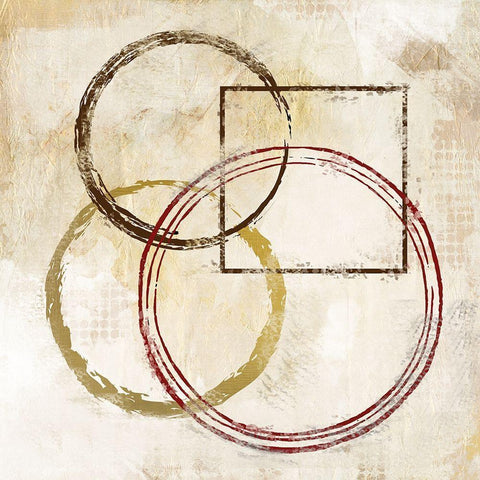 Circles and Squares 2 White Modern Wood Framed Art Print by Allen, Kimberly