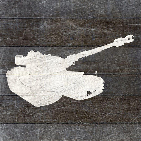 Military Vehicle 1 White Modern Wood Framed Art Print with Double Matting by Kimberly, Allen