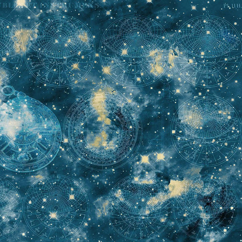 Celestial 2 Black Modern Wood Framed Art Print by Kimberly, Allen