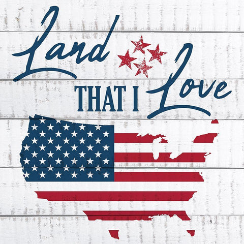 Land that I Love White Modern Wood Framed Art Print with Double Matting by Kimberly, Allen