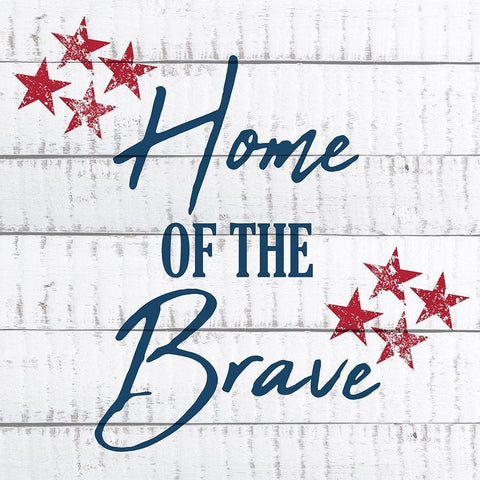 Home of the Brave White Modern Wood Framed Art Print with Double Matting by Kimberly, Allen