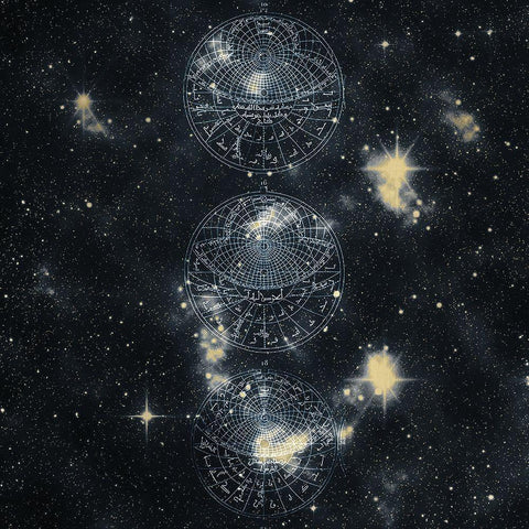 Starfield 1 Black Ornate Wood Framed Art Print with Double Matting by Kimberly, Allen