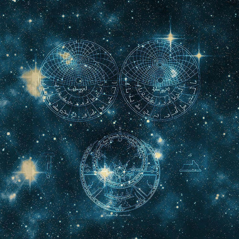 Starfield 2 White Modern Wood Framed Art Print with Double Matting by Kimberly, Allen