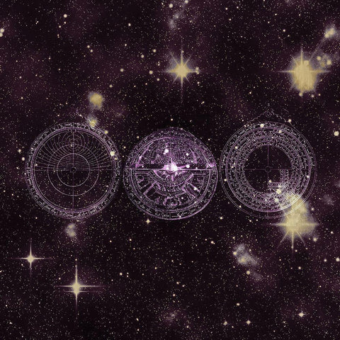 Starfield 5 Black Modern Wood Framed Art Print with Double Matting by Kimberly, Allen