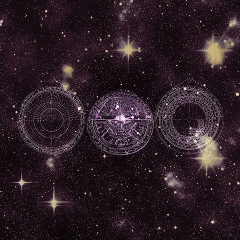 Starfield 5 Black Ornate Wood Framed Art Print with Double Matting by Kimberly, Allen