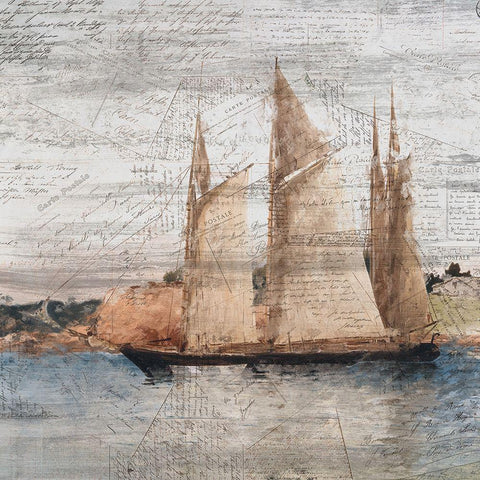 Sailing 1 White Modern Wood Framed Art Print by Kimberly, Allen