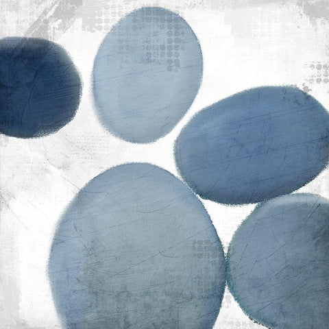 Geo Blue 1 Black Modern Wood Framed Art Print with Double Matting by Kimberly, Allen