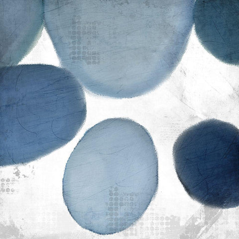 Geo Blue 2 Black Modern Wood Framed Art Print with Double Matting by Kimberly, Allen