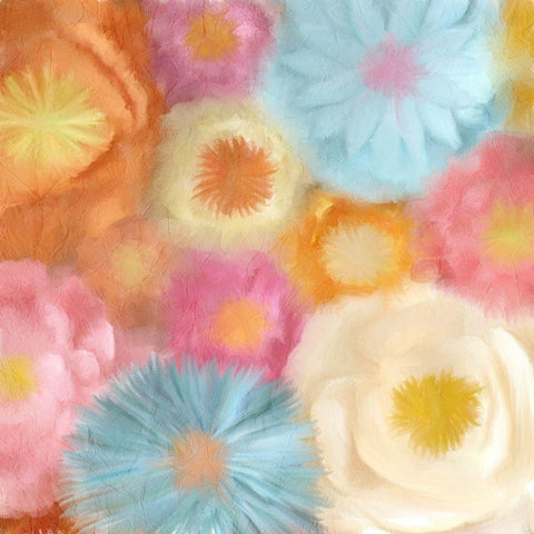 Cluster of Blooms 1 Black Ornate Wood Framed Art Print with Double Matting by Kimberly, Allen
