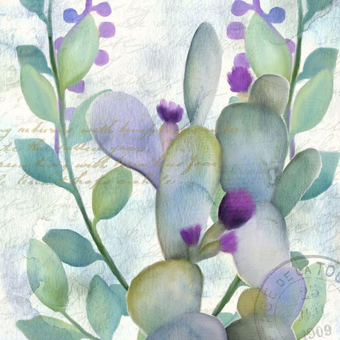 Watercolor Floral 5 White Modern Wood Framed Art Print with Double Matting by Kimberly, Allen