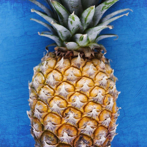 Pineapple Blue 2 Gold Ornate Wood Framed Art Print with Double Matting by Kimberly, Allen