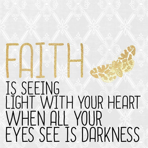 FAITH Gold Ornate Wood Framed Art Print with Double Matting by Kimberly, Allen