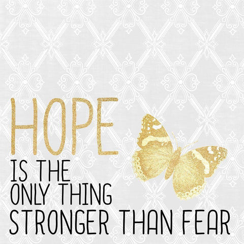 HOPE Gold Ornate Wood Framed Art Print with Double Matting by Kimberly, Allen