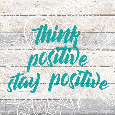 Stay Positive Black Ornate Wood Framed Art Print with Double Matting by Kimberly, Allen