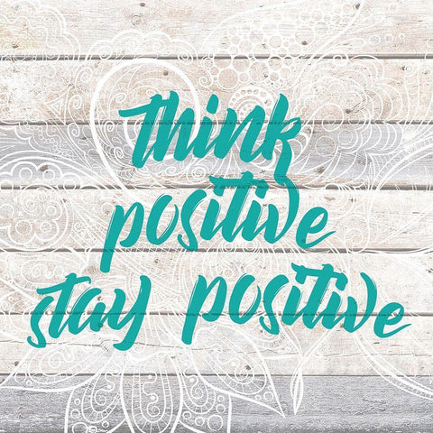 Stay Positive Gold Ornate Wood Framed Art Print with Double Matting by Kimberly, Allen