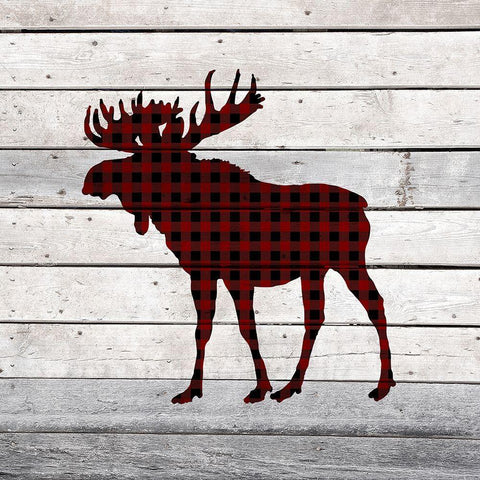 Moose and Bison Landing 2 White Modern Wood Framed Art Print with Double Matting by Kimberly, Allen